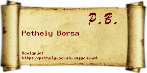 Pethely Borsa névjegykártya